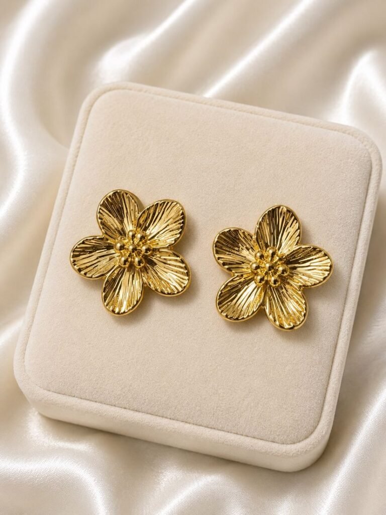 Pendientes flor dorados